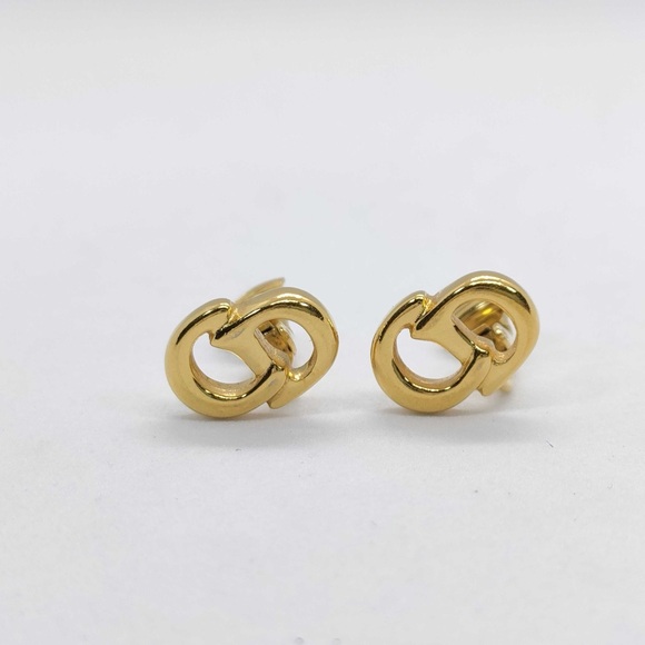 Dior Jewelry - Dior Gold Interlocking CD Logo Stud Earrings